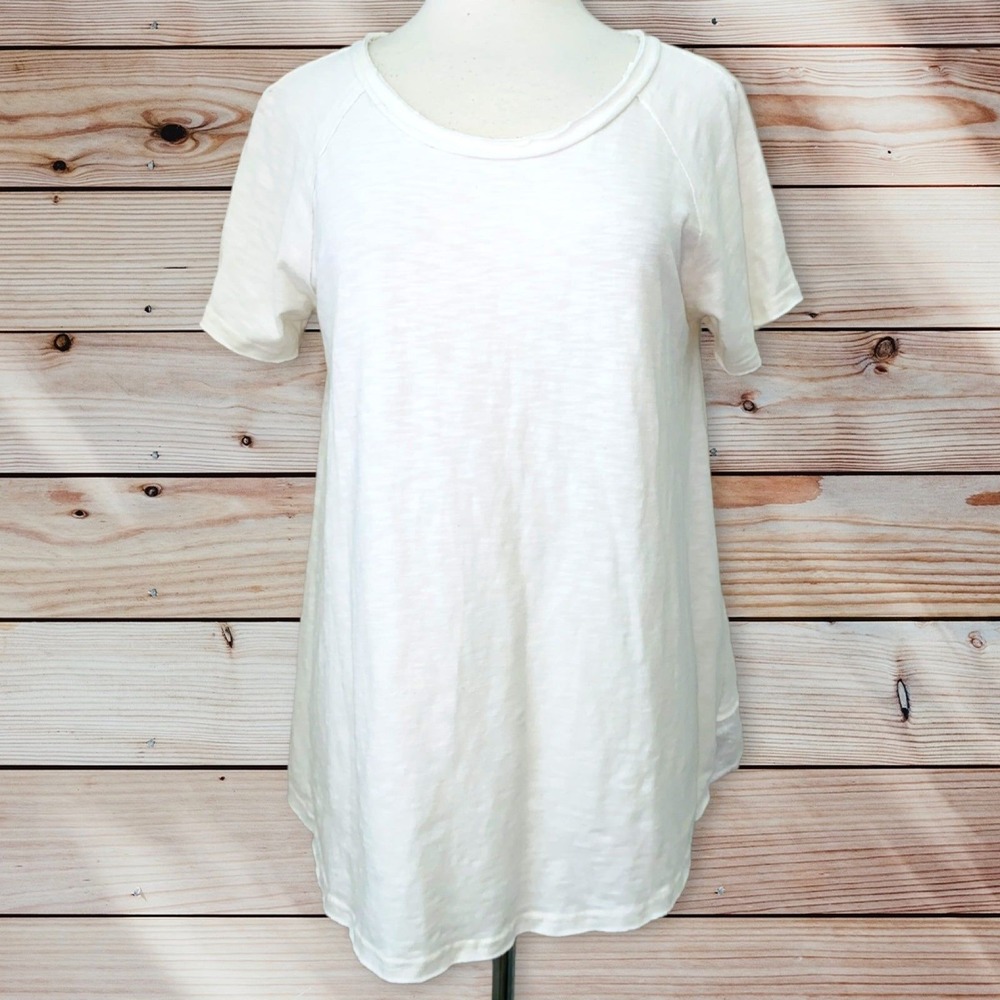 K1 Joh shirt top blouse women's Small‎ boho hippie eyelet flowy tunic White